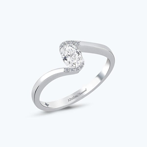 0.32 Karat Pırlanta Oval Tektaş Yüzük