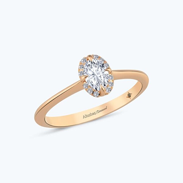 0.43 Karat Pırlanta Oval Tektaş Yüzük
