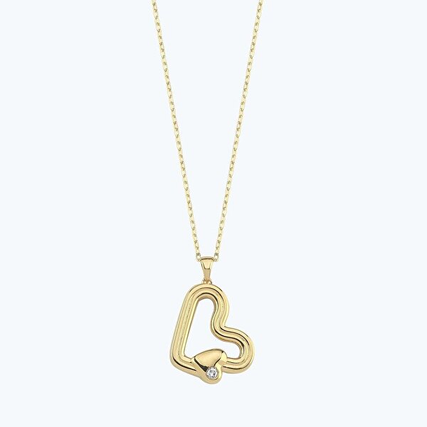 0.02 Karat Pırlanta Çift Kalp Kolye