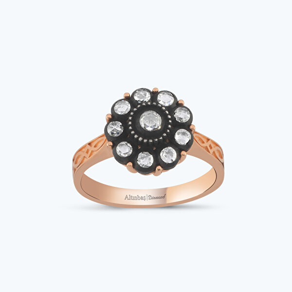 0.20 Karat Elmas Çiçek Yüzük