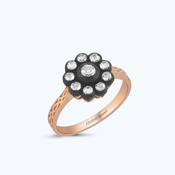 0.15 Karat Elmas Çiçek Yüzük