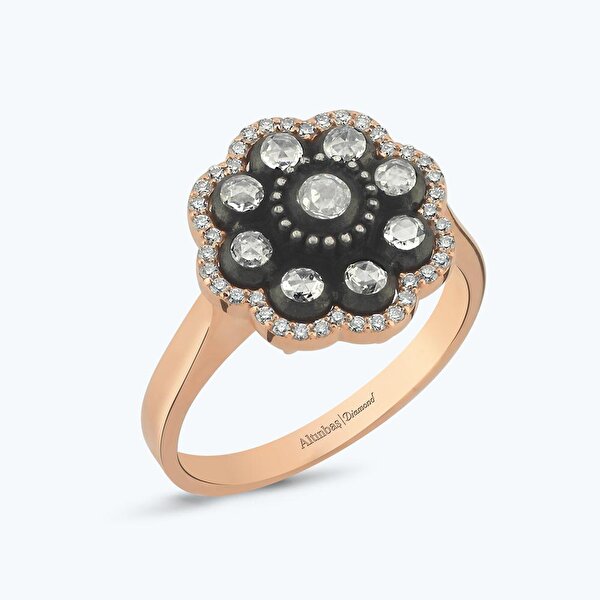 0.21 Karat Elmas Çiçek Yüzük