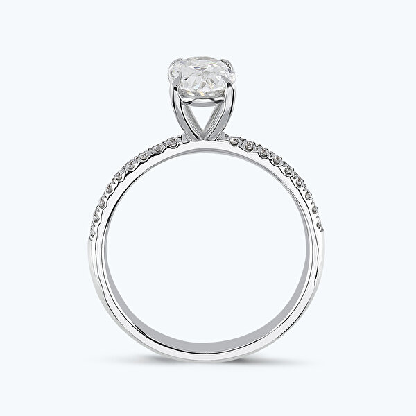 0.43 Karat Pırlanta Oval Kesim Tektaş Yüzük