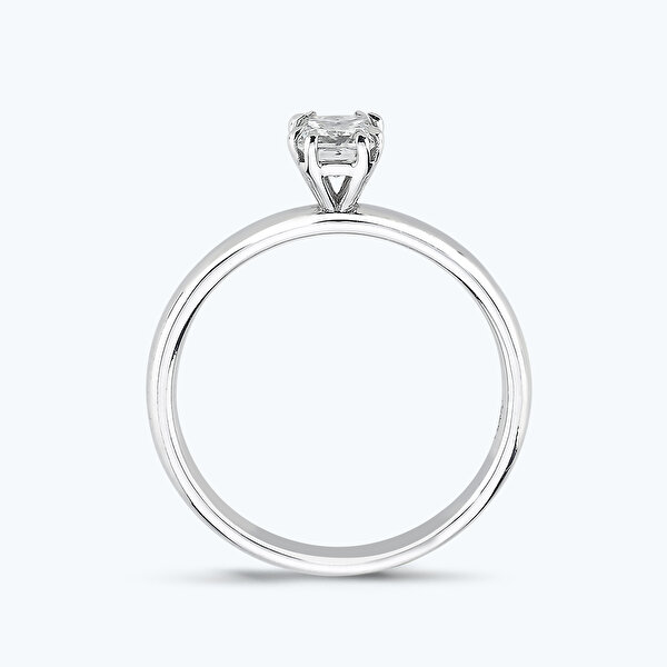 0.40 Karat Prenses Kesim Pırlanta Tektaş Yüzük