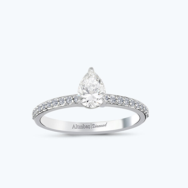 0.28 Karat Pırlanta Damla Tektaş Yüzük