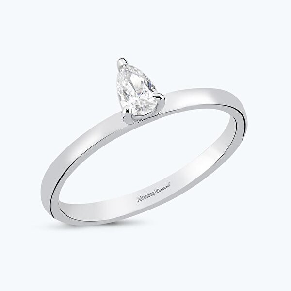 0.40 Karat Pırlanta Damla Tektaş Yüzük