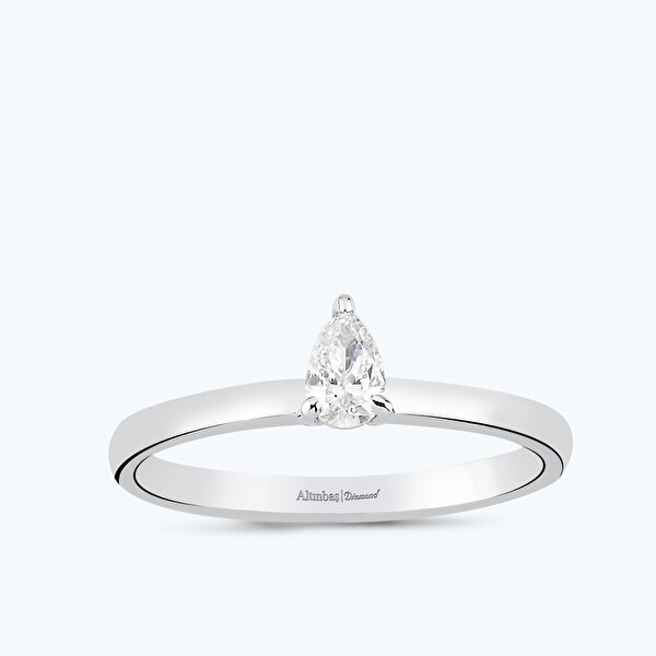 0.40 Karat Pırlanta Damla Tektaş Yüzük