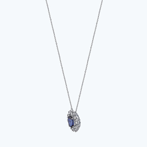 0.01 Karat Pırlanta Safir Kolye