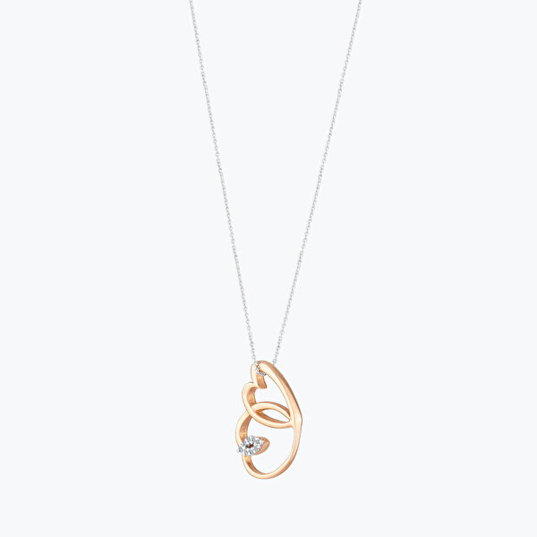 0.04 Karat Pırlanta Mariposa Kolye
