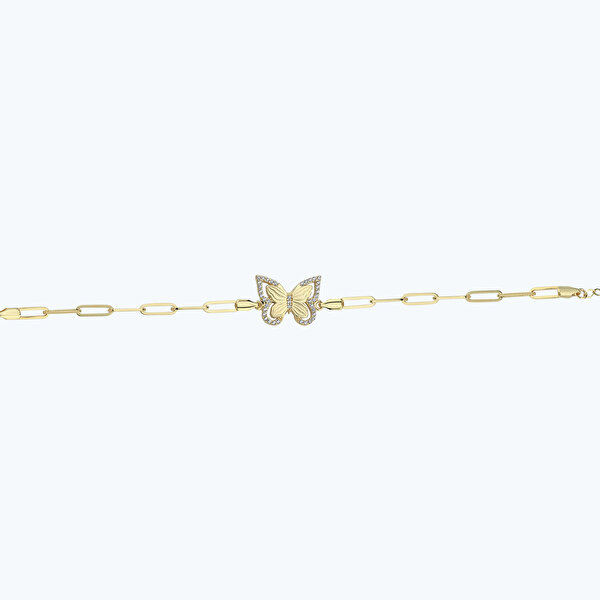 Altın Kelebek Zincir Bileklik