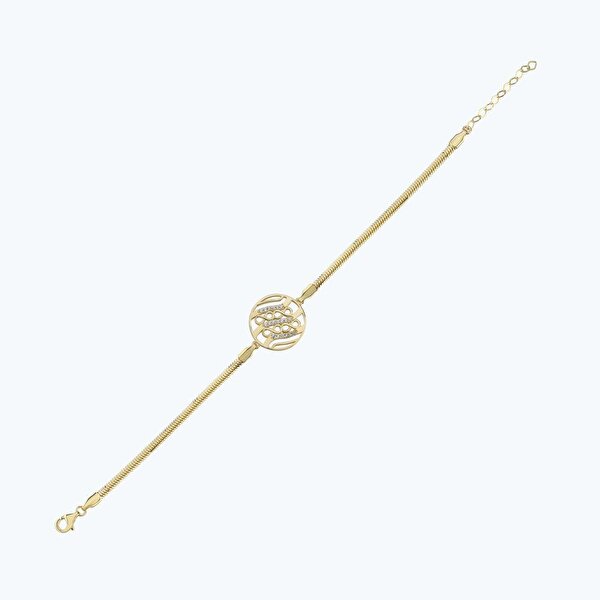 Altın Taşlı Sonsuzluk Zincir Bileklik