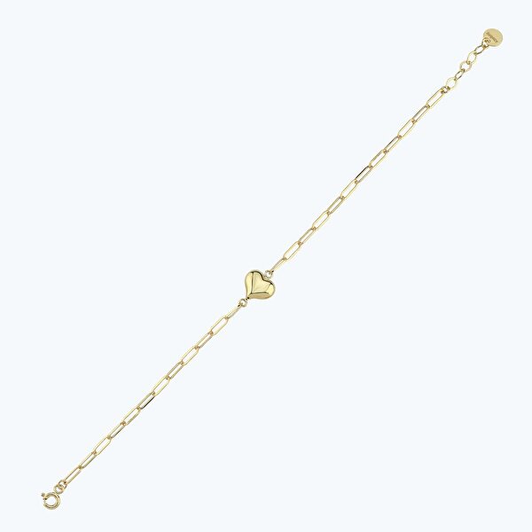Altın Kalp Zincir Bileklik
