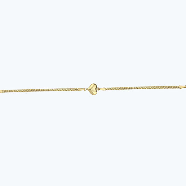 Altın Kalpli Balıksırtı Zincir Bileklik