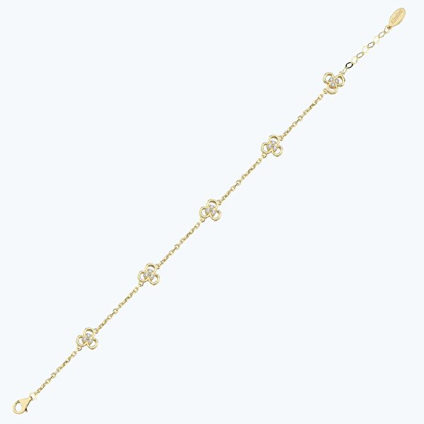 Altın Taşlı Çiçek Bileklik