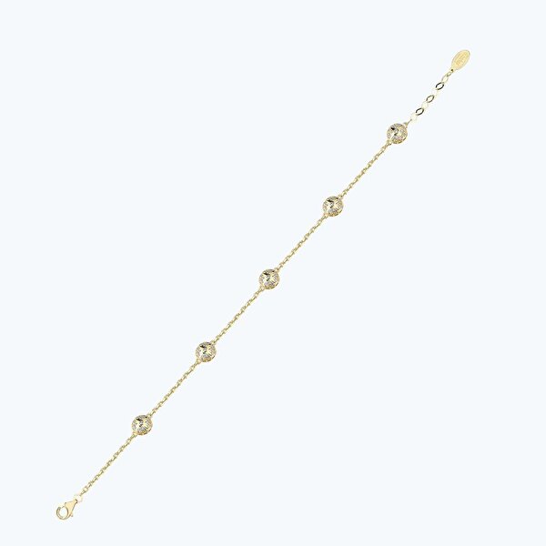 Altın Taşlı Yıldız Zincir Bileklik