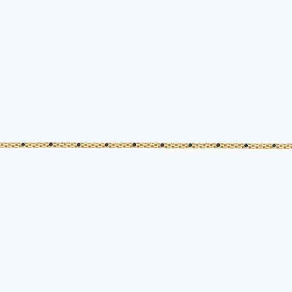 Siyah Taşlı Altın Erkek Zincir Bileklik