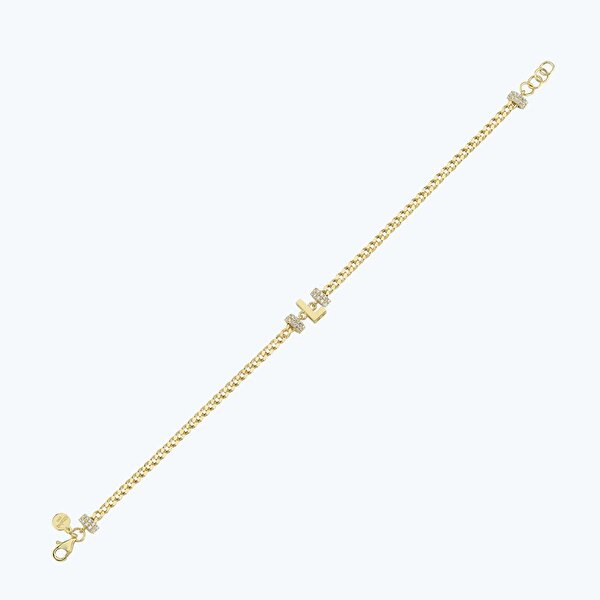 Altın L Harfi Zincir Bileklik