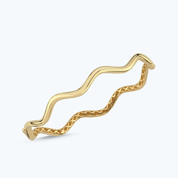 Altın Dalga Kelepçe Bilezik