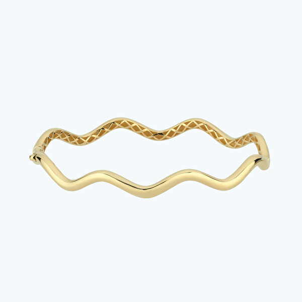 Altın Dalga Kelepçe Bilezik