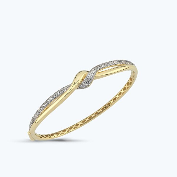 Altın Taşlı Kelepçe Bilezik