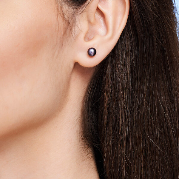 Altın Yassı İnci Küpe