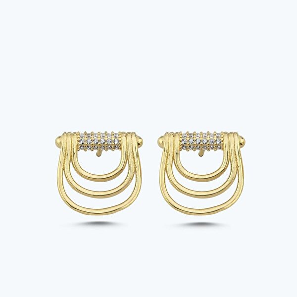 Altın Taşlı Küpe