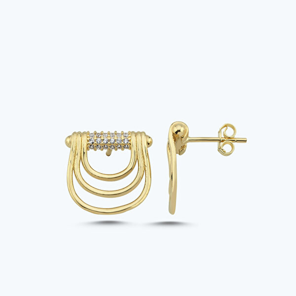 Altın Taşlı Küpe