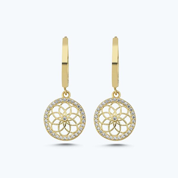 Altın Çiçek Halka Küpe