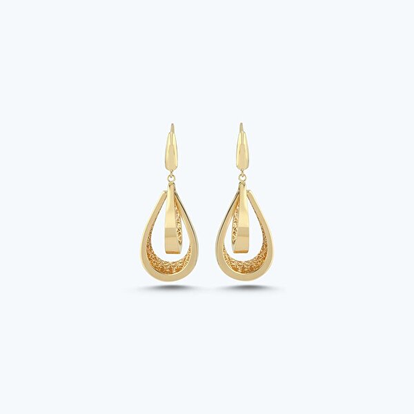 Altın Sallantılı Damla Küpe