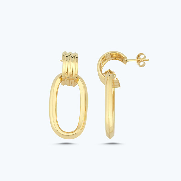 Altın Oval Halkalı Küpe