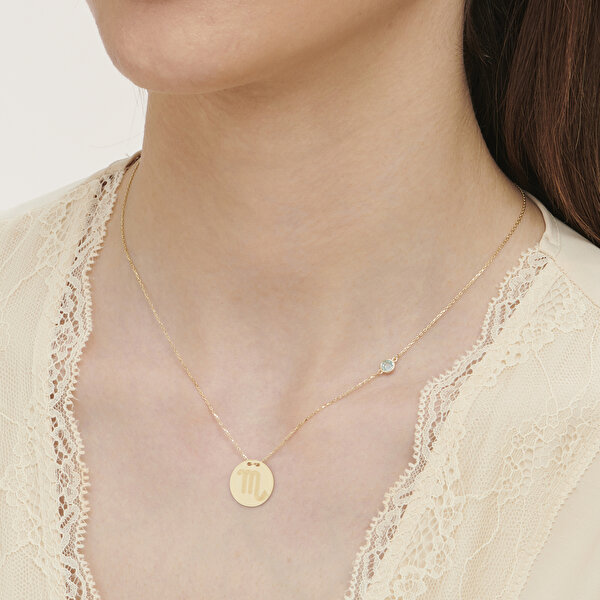 Altınbaş Burç Akrep Kolye