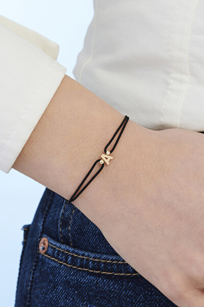 Altın İpli A Harfi Bileklik