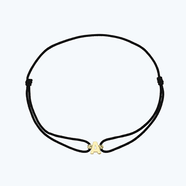 Altın İpli A Harfi Bileklik