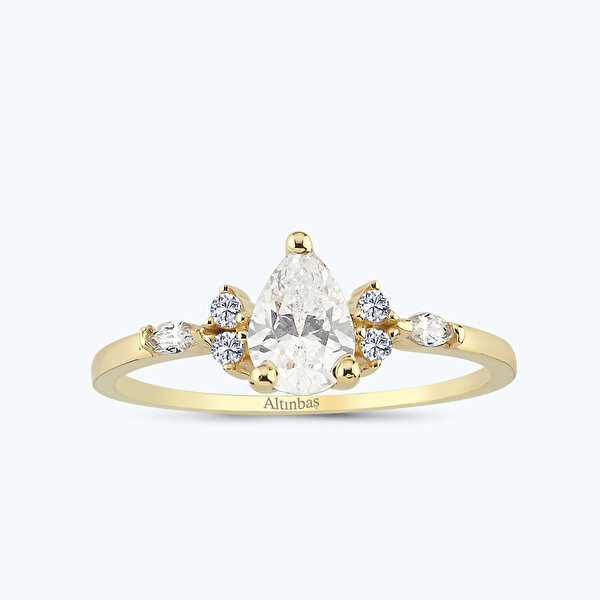 Altın Vintage Damla Yüzük