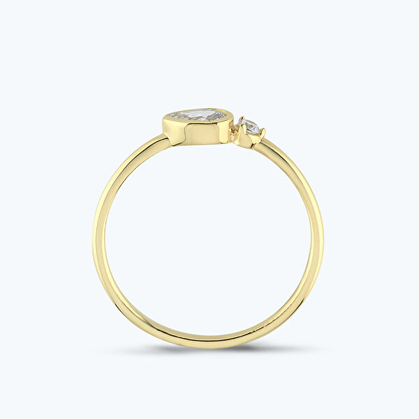 Altın Damla Taşlı Yüzük