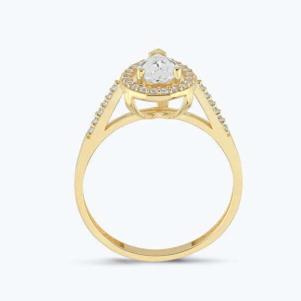 Altın Damla Tektaş Yüzük