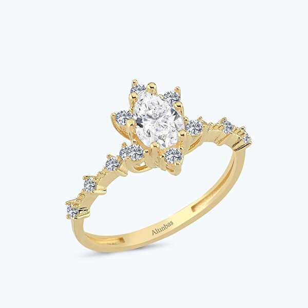 Altın Lotus Çiçeği Yüzük