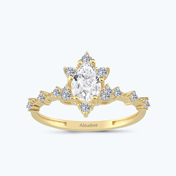 Altın Lotus Çiçeği Yüzük