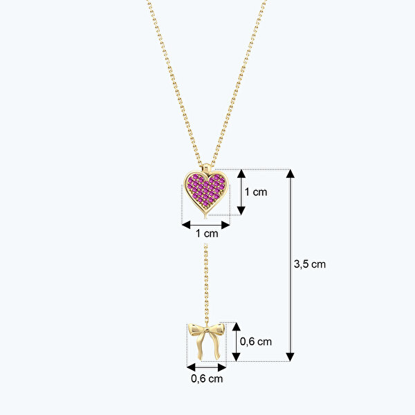 Altınbaş Besties Kalpli Fiyonk Kolye