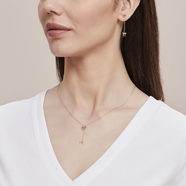 Altınbaş Besties Kalpli Fiyonk Kolye