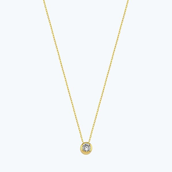 22 Ayar Altın Tektaş Kolye