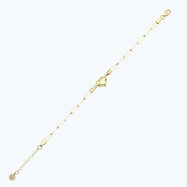 Altın Kalp Zincir Bileklik