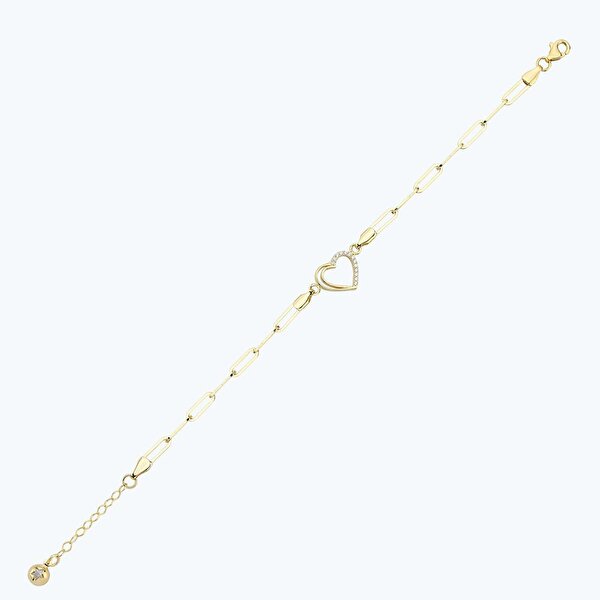 Altın Kalp Zincir Bileklik