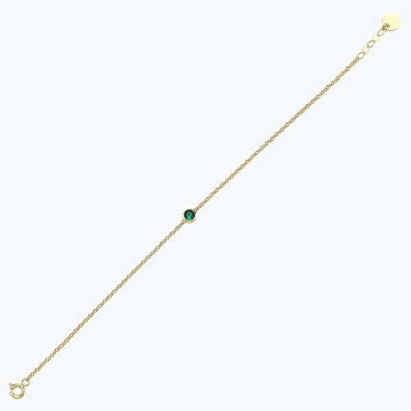 Yeşil Taşlı Altın Bileklik