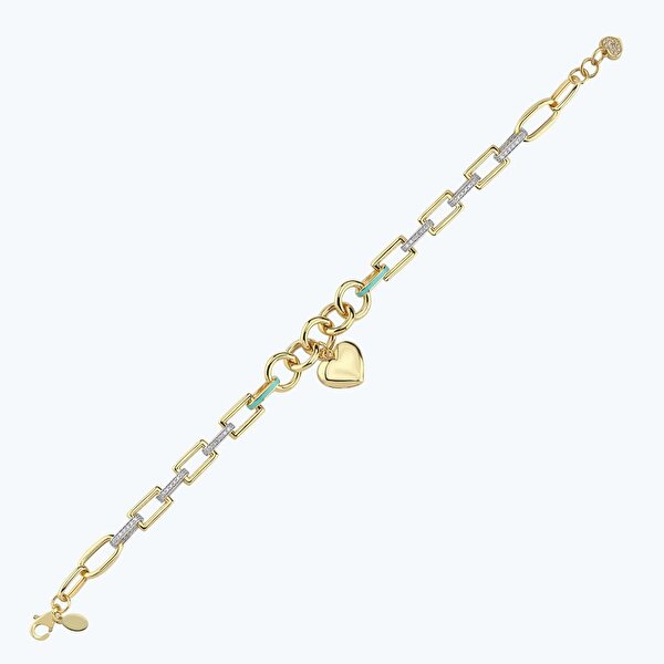 Altın Kalp Zincir Bileklik