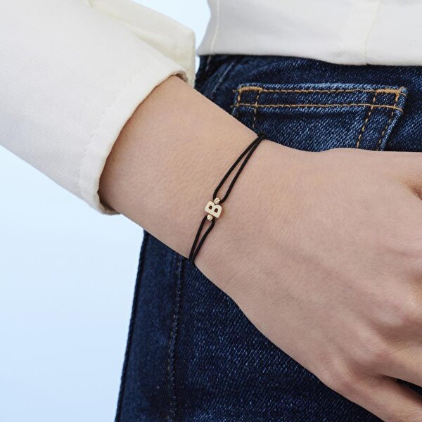 Altın İpli B Harfi Bileklik