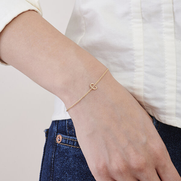 Altın C Harfi Bileklik