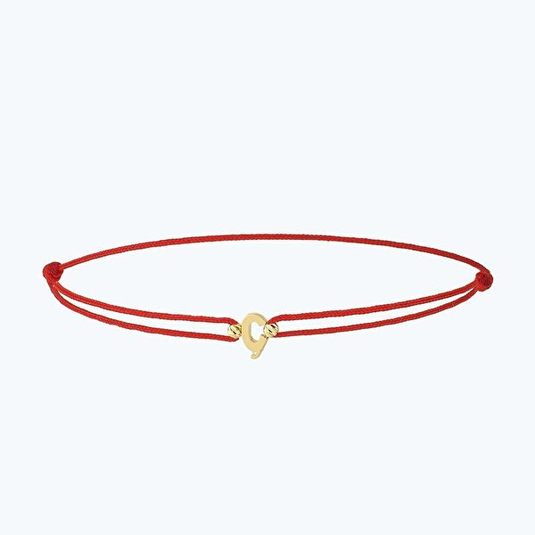 Altın İpli Ç Harfi Bileklik