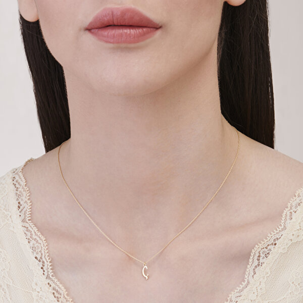 Altın Ç Harfi Kolye