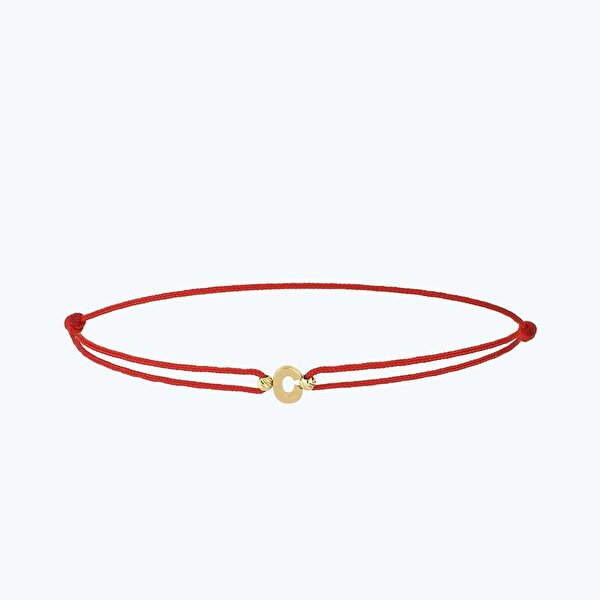 Altın İpli C Harfi Bileklik